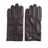 Brown leather gloves for men